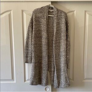 LOFT Cozy Gray Open-Front Sweater size L